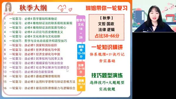 秦琳 2024届高考高三政治2023年秋季班