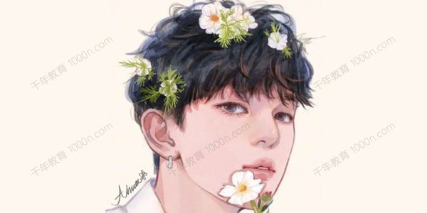 阿花水彩风男生头像ipad插画课2022年1月结课[课件]