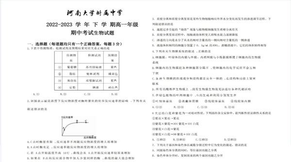 2023年高一各科试卷大合集
