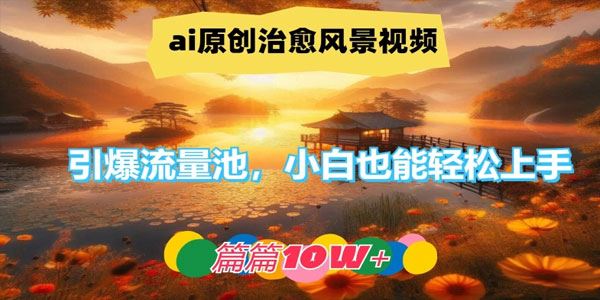 AI原创治愈风景视频：小白轻松操作引爆流量池