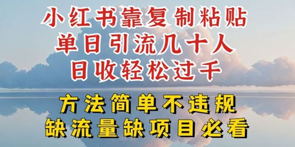 小红书靠复制粘贴单日引流几十人 简单不违规