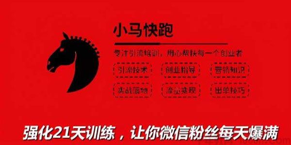 小马快跑引流培训高级课被动引流精准客户微信粉丝每天爆满