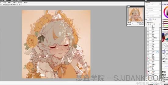 CG插画日韩风入门课（头像）板绘上色技巧半厚涂第四期