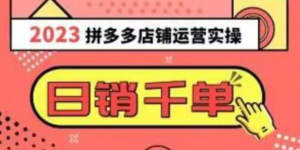 拼多多运营实操课 每天半小时日销过千