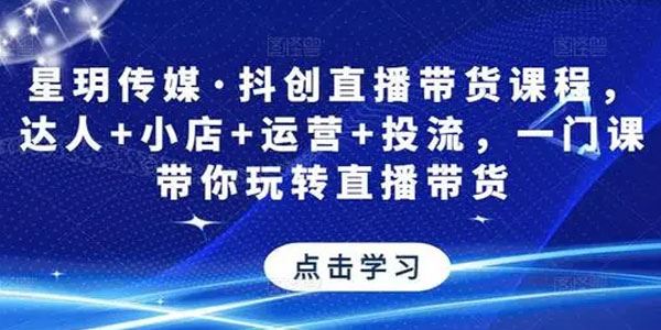 星玥传媒《抖创直播带货课程》一门课带你玩转直播带货 百度网盘下载