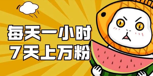 暴力涨粉项目：每天1小时7天上万粉