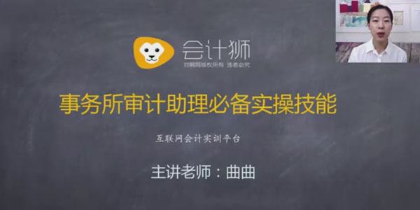 会计狮曲曲老师：事务所审计助理必备实操技能