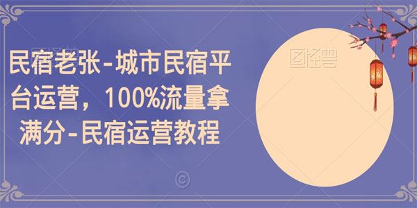 民宿老张：城市民宿平台运营教程 100%流量拿满分
