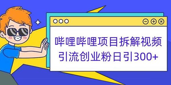 哔哩哔哩引流项目拆解：引流创业粉日引300+ 百度网盘下载