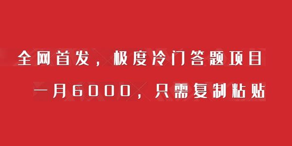 冷门答题项目：简单复制粘贴月入数千