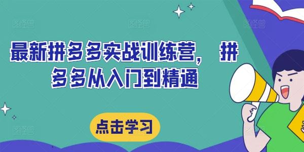 拼多多从入门到精通实战训练营：选品、运营、推广、起款