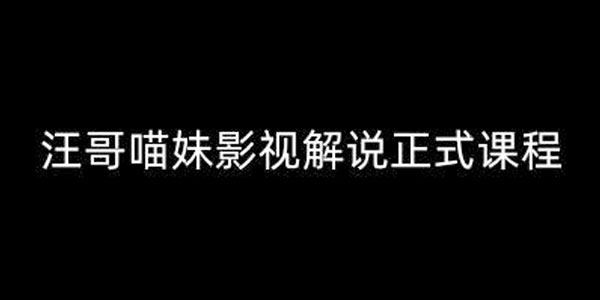 汪哥喵妹影视解说课：剪映、PR教学、视解说剪辑