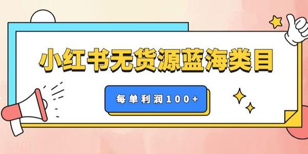 小红书无货源做蓝海类目：单月轻松过万揭秘