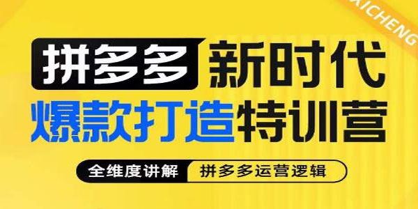 玺承《拼多多新时代爆款打造特训营》全维度运营逻辑 百度网盘下载
