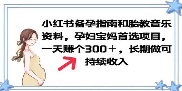 小红书孕妇宝妈首选项目：备孕指南和胎教音乐资料