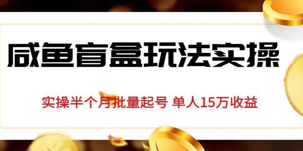 闲鱼盲盒玩法实操：批量起号独家首发