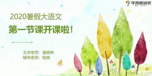 潘晓琳学而思2020年大班升一年级语文暑期培训班